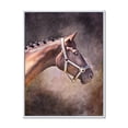 thumbnail image 1 of Designart 'Close Up Portrait Of Brown Horse' Farmhouse Framed Canvas Wall Art Print, 1 of 5