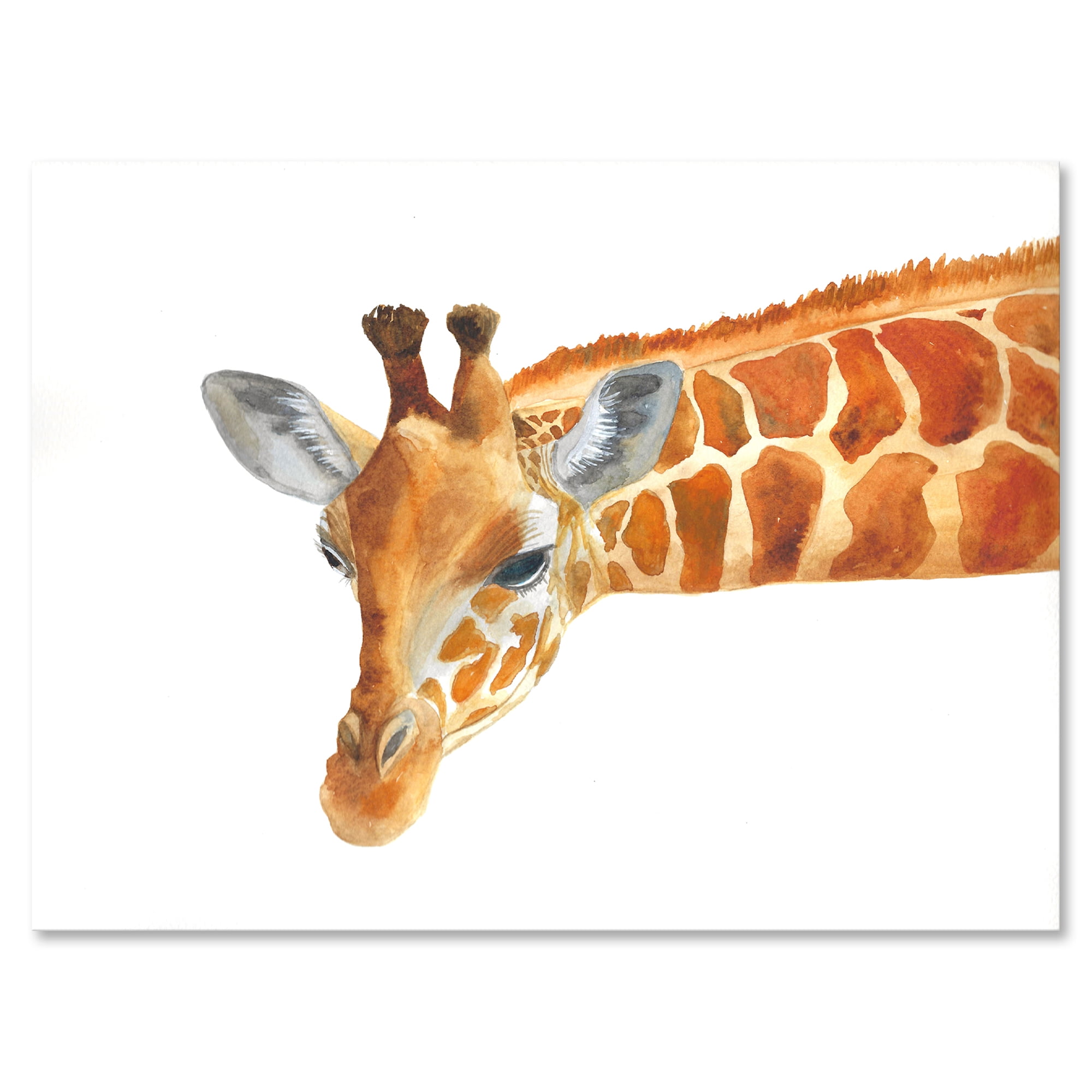 Designart ' Close Up Portrait of A Giraffe IX ' Farmhouse Canvas Wall Art Print