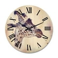 thumbnail image 1 of Designart 'Close Up Portrait of A Giraffe VII' Farmhouse Wood Wall Clock, 1 of 5