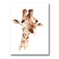Designart ' Close Up Portrait of A Giraffe X ' Farmhouse Canvas Wall Art Print