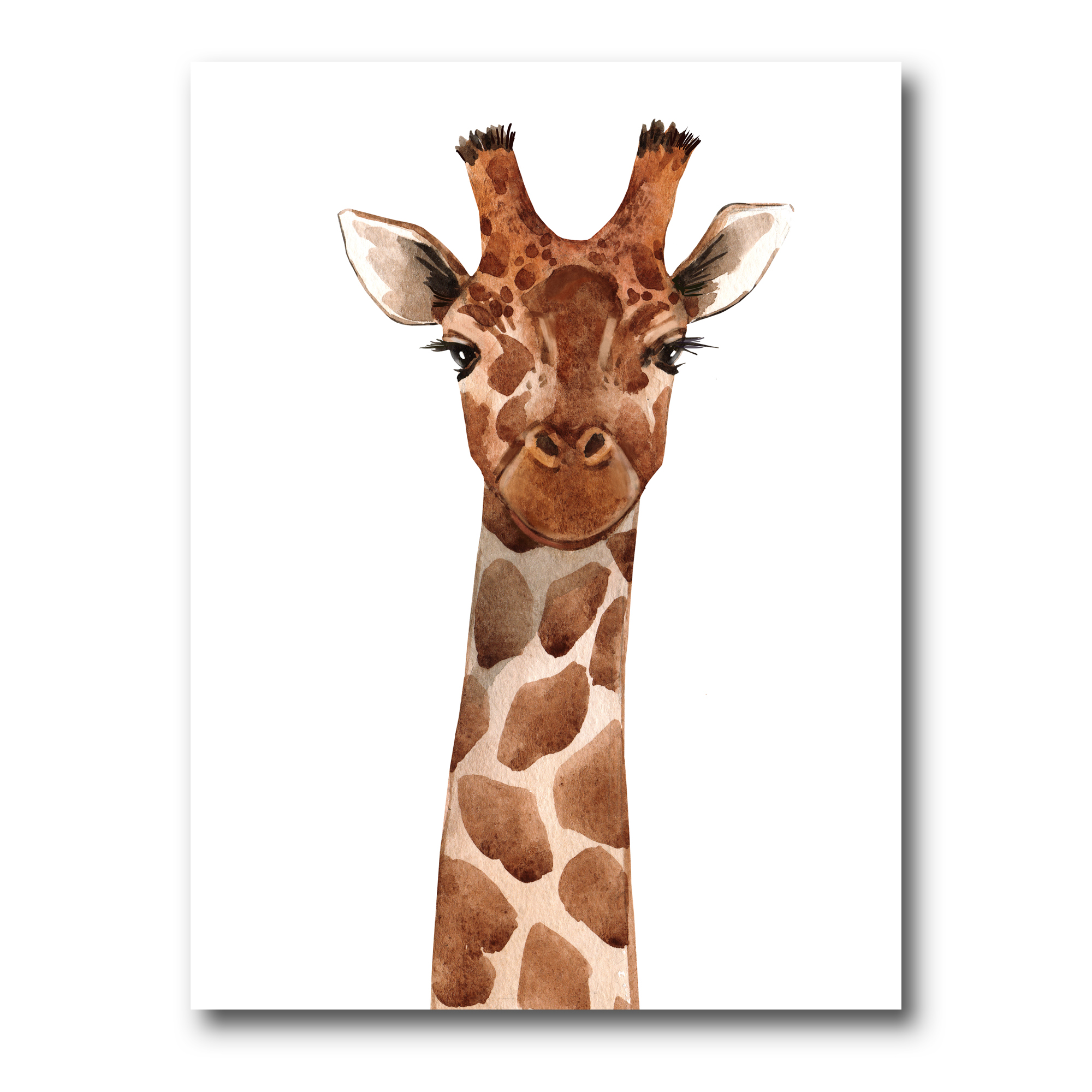 Designart ' Close Up Portrait of A Giraffe XI ' Farmhouse Canvas Wall Art Print