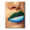 thumbnail image 1 of Designart ' Close Up Woman Lips With Fashion Make Up and Brackets ' Modern Canvas Wall Art Print, 1 of 4