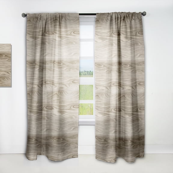 Designart 'Close Up Wood III' Abstract Curtain Panel