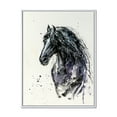 thumbnail image 1 of Designart 'Close Up of Friesian Horse With Long Manes' Farmhouse Framed Canvas Wall Art Print, 1 of 5