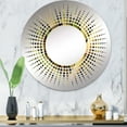 thumbnail image 1 of Designart "Close-Up of the Bamboo Field" Bamboo Starburst Round Wall Mirror - Floral Oval Printed Decorative Mirror - Multiple Color Options, 1 of 5