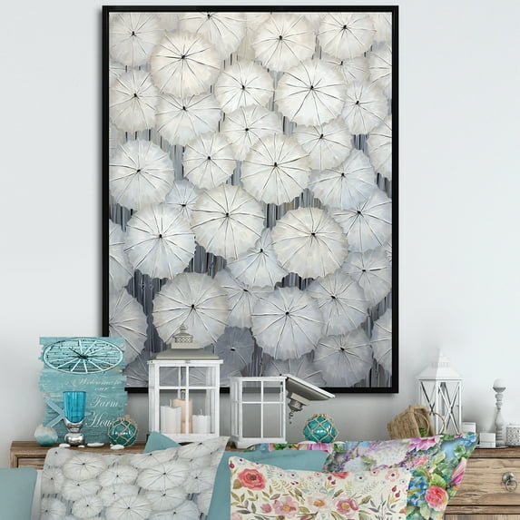 Designart "Cloud Of White Canopies I" Sky Floater Framed Wall Decor