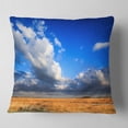 thumbnail image 1 of Designart Clouded Blue Sky over Prairie - Landscape Printed Throw Pillow - 18x18, 1 of 4
