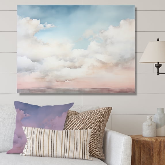 Designart "Clouded Sky Simplicity" Sky Canvas Wall Art
