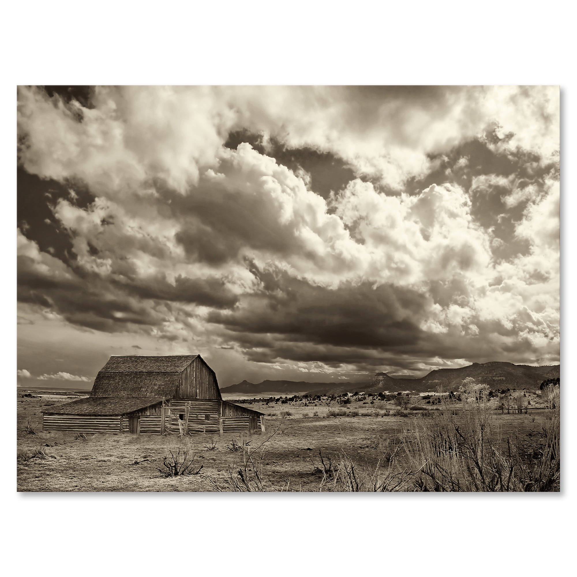 Designart ' Clouds After The Rain On The Prairie ' Traditional Canvas Wall Art Print