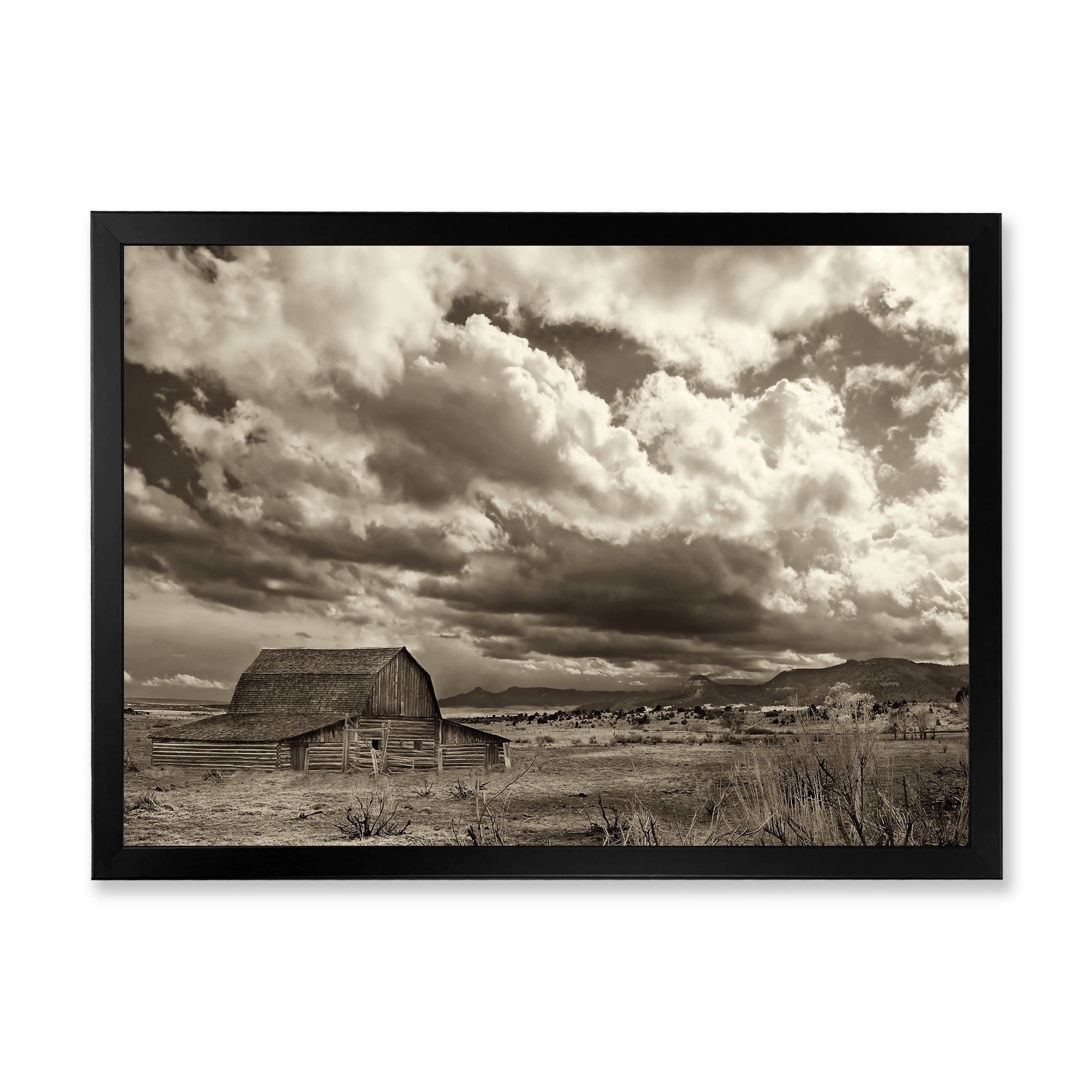 Designart 'Clouds After The Rain On The Prairie' Traditional Framed Art Print