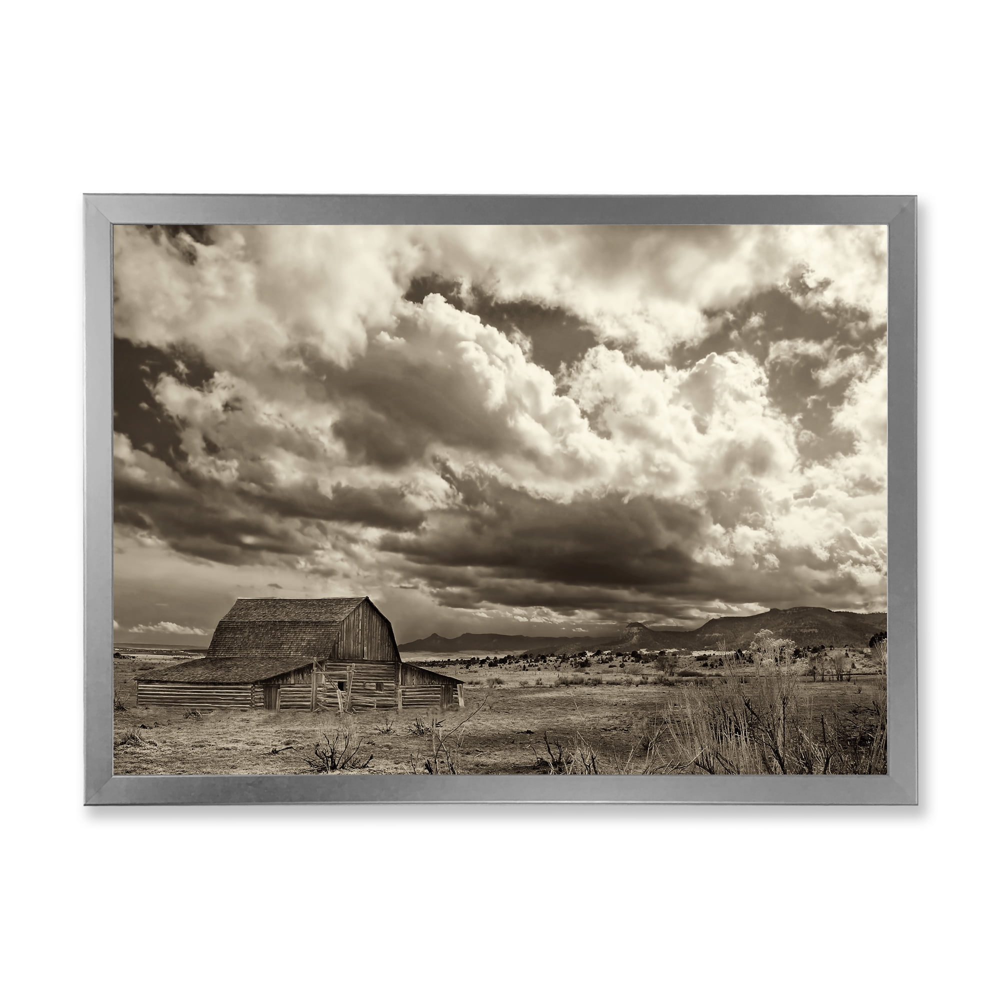Designart 'Clouds After The Rain On The Prairie' Traditional Framed Art Print
