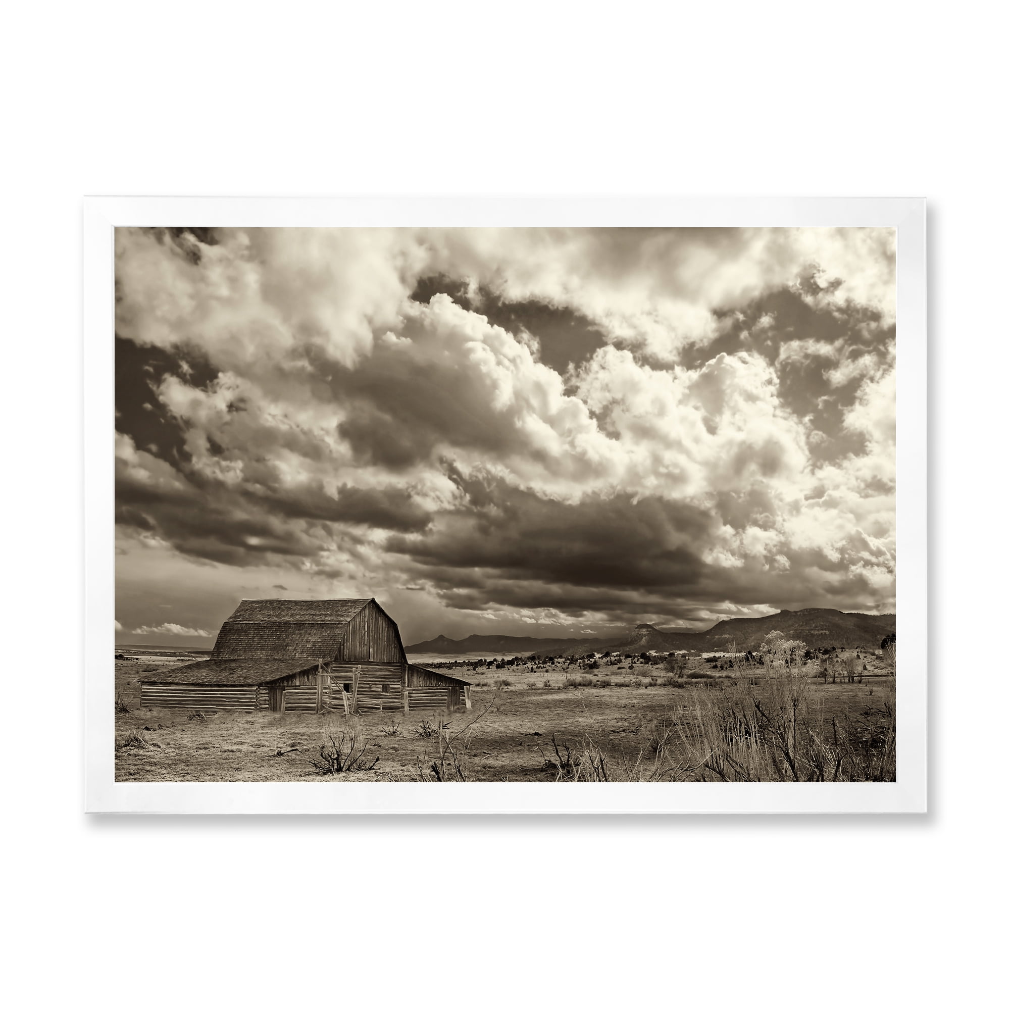 Designart 'Clouds After The Rain On The Prairie' Traditional Framed Art Print