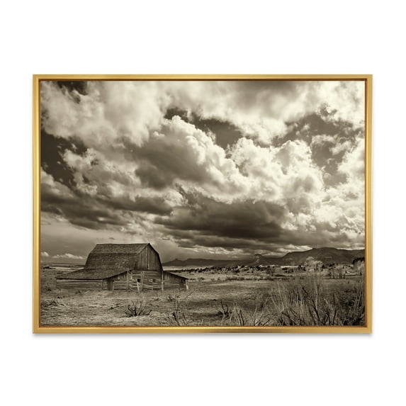 Designart 'Clouds After The Rain On The Prairie' Traditional Framed Canvas Wall Art Print