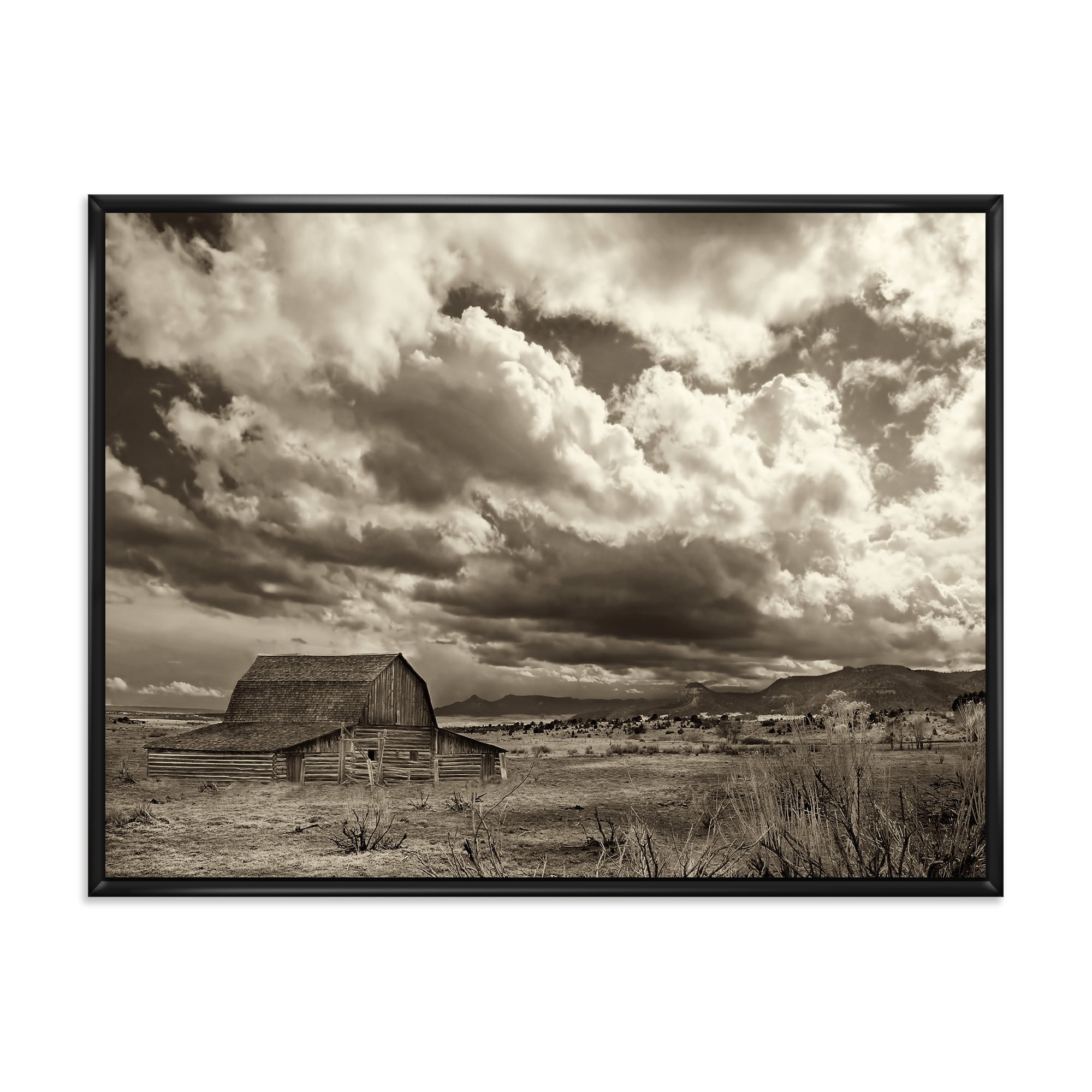 Designart 'Clouds After The Rain On The Prairie' Traditional Framed Canvas Wall Art Print