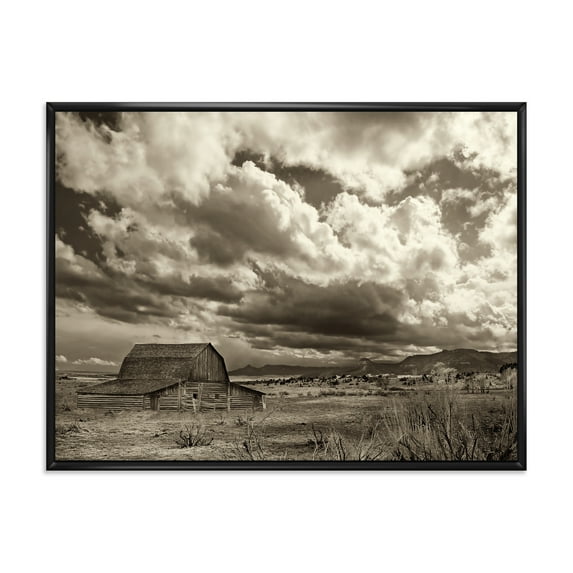 Designart 'Clouds After The Rain On The Prairie' Traditional Framed Canvas Wall Art Print