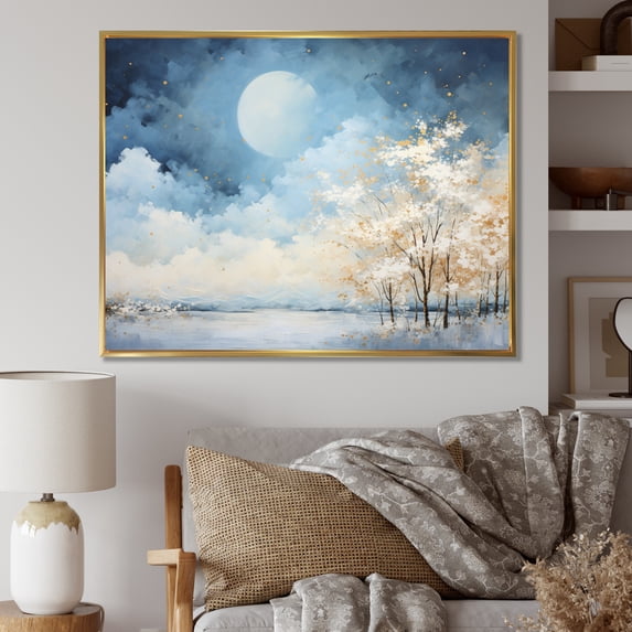 Designart "Clouds Canopy Painting Landscape III" Landscapes Floater Framed Wall Decor