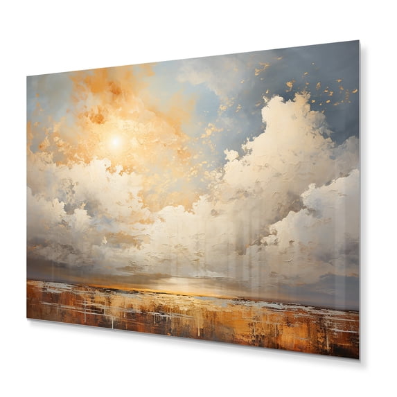 Designart "Clouds Prairies compositions V" Landscapes Metal Wall Art Prints
