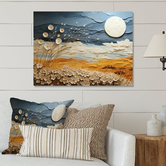 Designart "Clouds Prairies compositions VII" Modern Metal Art Living Room