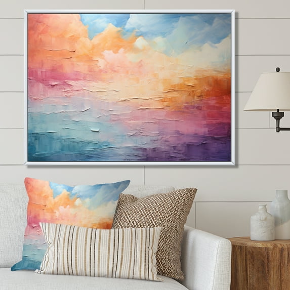 Designart "Clouds Whispering Clouds composition II" Landscapes Floater Framed Wall Decor