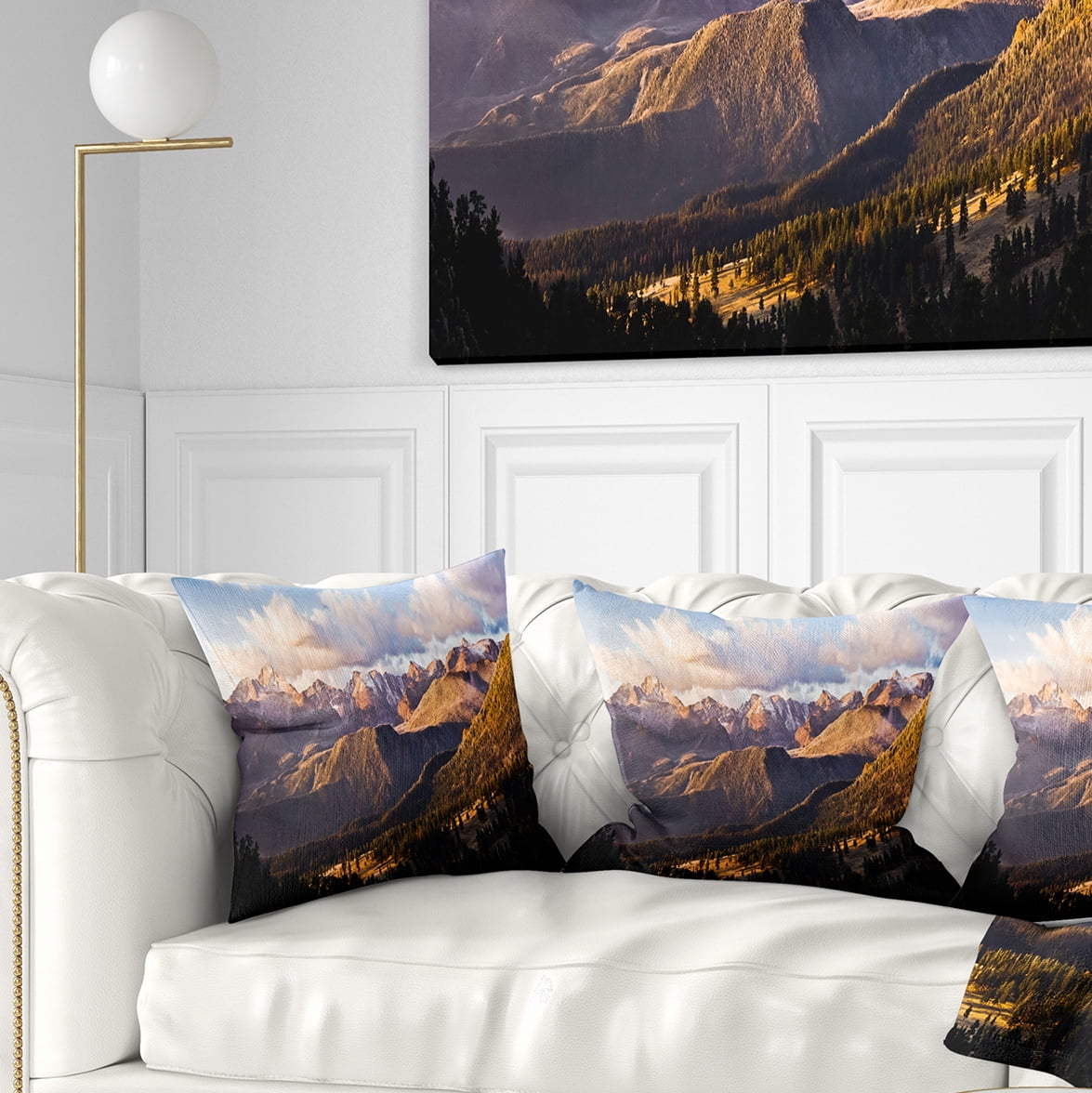 Designart Clouds over Long s Peak Landscape - Throw Pillow - 18x18