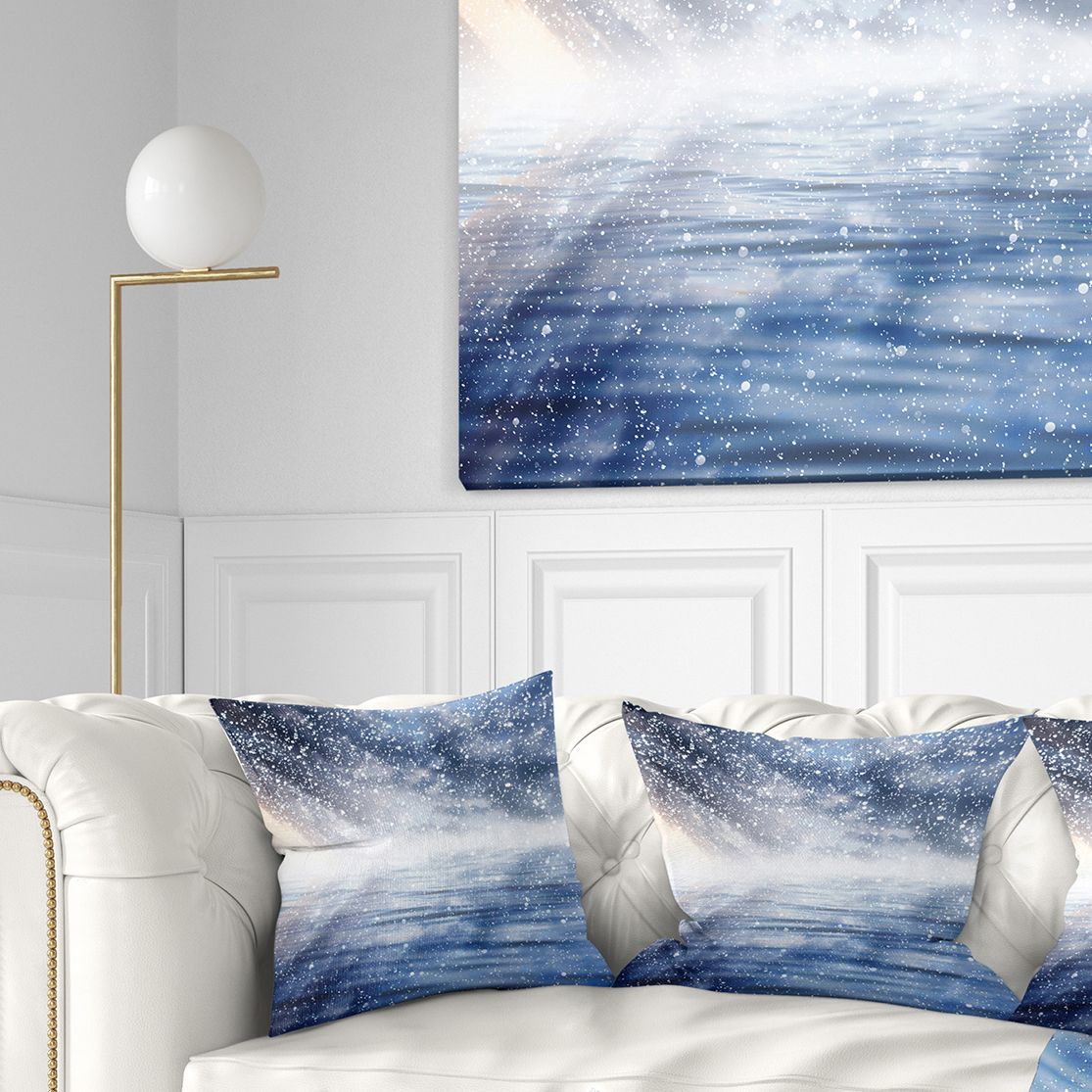 Designart Clouds with Reflection in Water - Landscape Photography Throw Pillow - 18x18