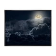 thumbnail image 1 of Designart 'Cloudy Full Moon Night With Stars' Nautical & Coastal Framed Canvas Wall Art Print, 1 of 5