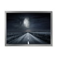 thumbnail image 1 of Designart 'Cloudy Full Moon Over Asphalt Road III' Nautical & Coastal Framed Art Print, 1 of 4