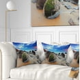 thumbnail image 1 of Designart Cloudy Sunrise Over Moeraki Boulders - Seashore Photo Throw Pillow - 18x18, 1 of 5