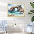 thumbnail image 1 of Designart "Coastal Arch Formation on the Beach II" Coastal Framed Wall Art Decor - Coastal White Coastal Waves Bedroom Framed Canvas Wall Art, 1 of 6