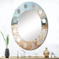 thumbnail image 1 of Designart "Coastal Beach Sand I" Modern Round Wall Mirror - Coastal Oval Printed Decorative Oversized Mirror - Multiple Color Options, 1 of 4