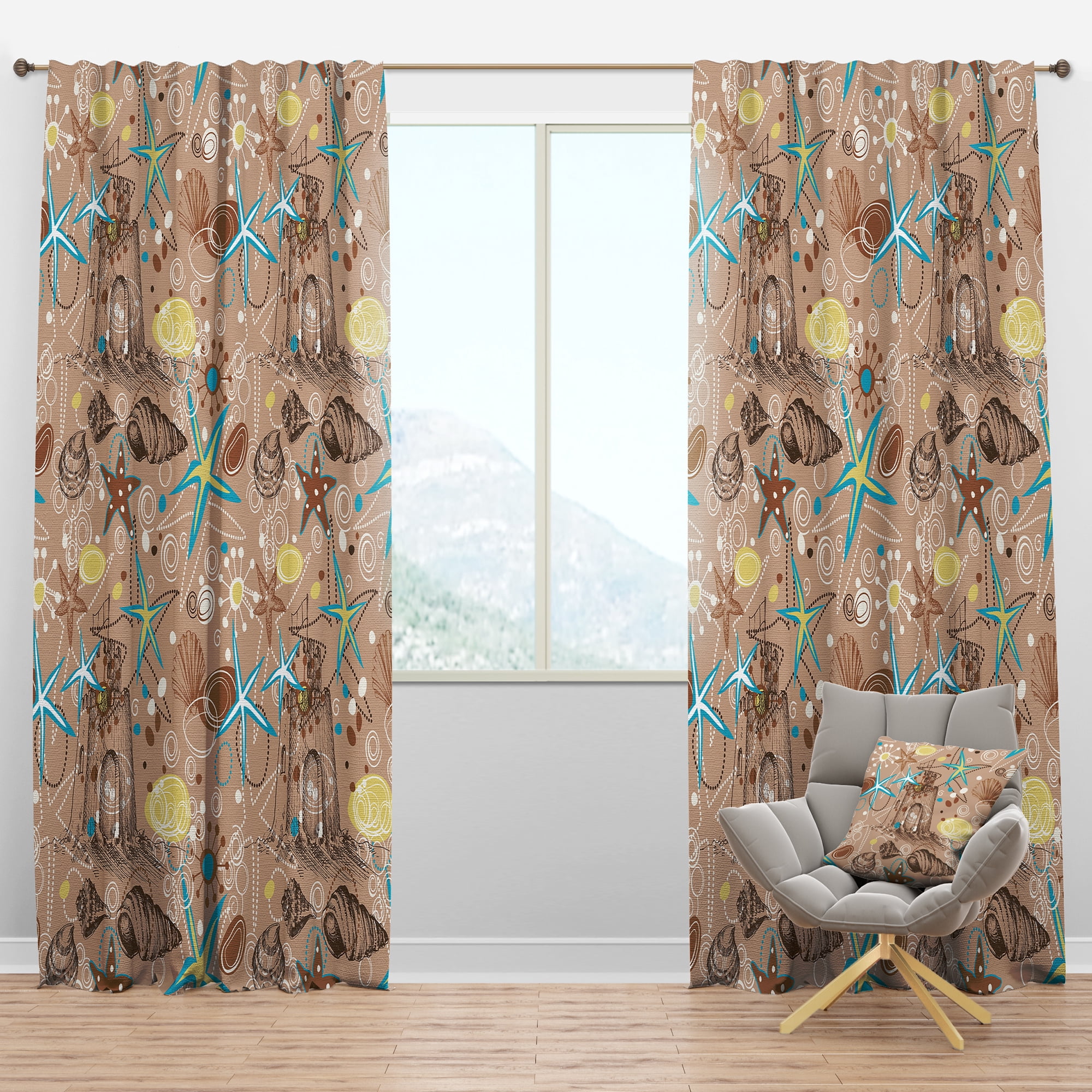Designart Coastal Blackout Curtain
