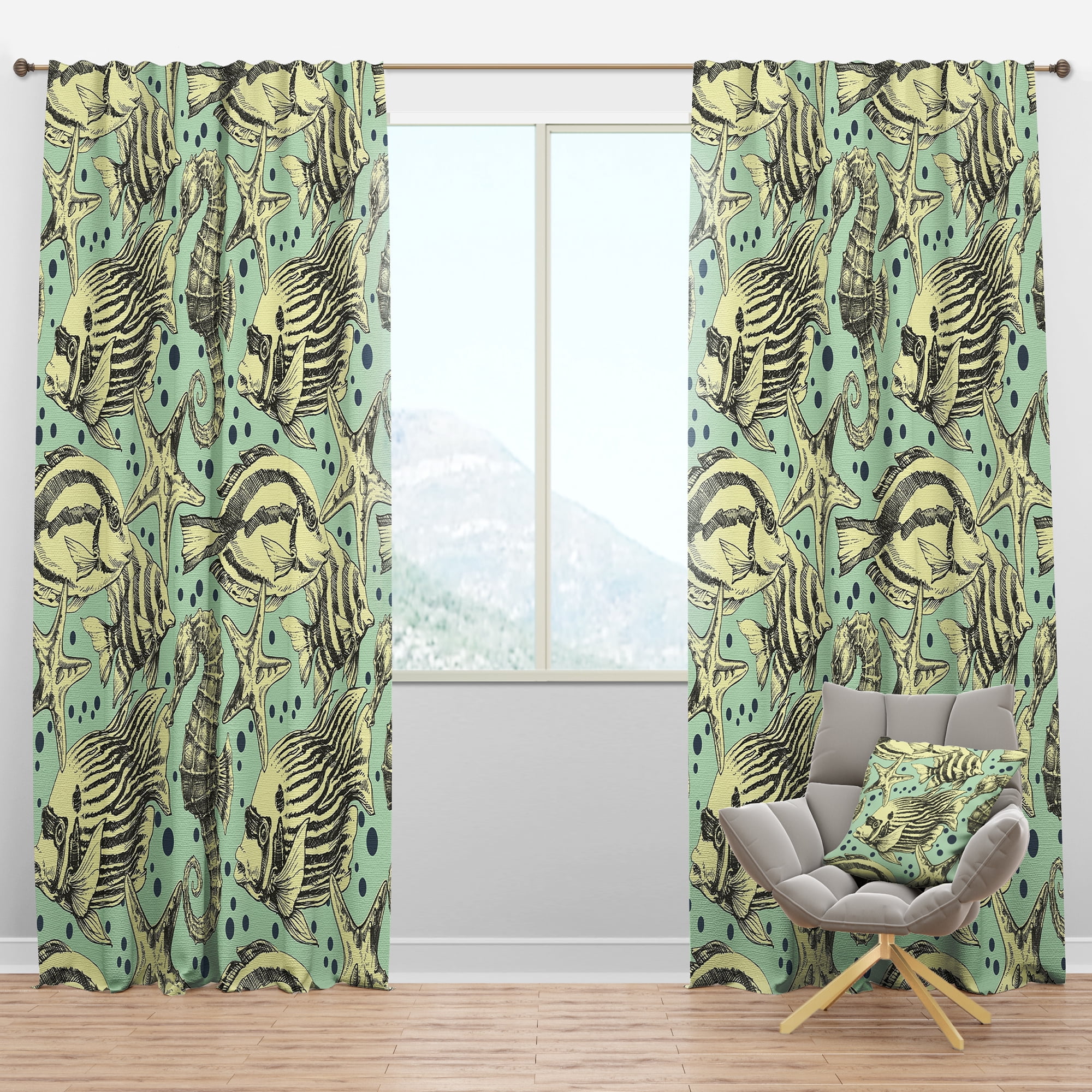 Designart Coastal Blackout Curtain