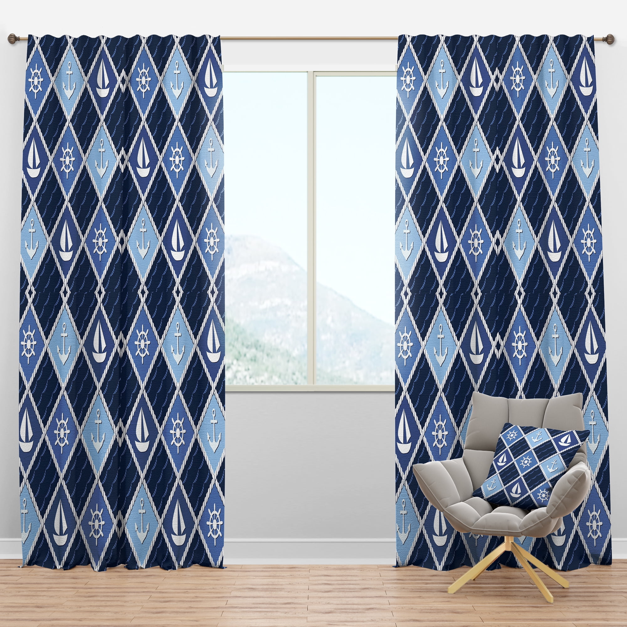Designart Coastal Blackout Curtain