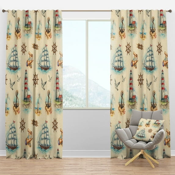 Designart Coastal Blackout Curtain