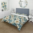 thumbnail image 1 of Designart "Coastal Blue Bloom Elegance" Floral Bedding Covert Set - Cottage Bed Set With 2 Shams, 1 of 5