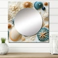 thumbnail image 1 of Designart "Coastal Boho Harmony I" Coastal Blue Large Square Mirror - Square Bedroom Mirror Printed Wall Decor - Coastal Square Printed Wall Mirror Art, 1 of 5