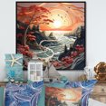 thumbnail image 1 of Designart "Coastal Calm Papercut I" Nautical & Beach Floater Framed Canvas Print, 1 of 7