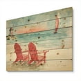 thumbnail image 1 of Designart 'Coastal Chair Relax Beach II' Nautical & Coastal Print on Natural Pine Wood, 1 of 3