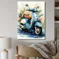 thumbnail image 1 of Designart "Coastal Cruiser Blue Scooter Adventure II" Scooter Wall Art Living Room, 1 of 5