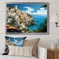 thumbnail image 1 of Designart "Coastal Dream Capri, Italy Landscape III" Landscapes Framed Wall Art Decor - Global Blue Landscape Italy Hallway Framed Wall Art Decor, 1 of 6