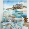 thumbnail image 1 of Designart "Coastal Dream House On The Horizon I" Coastal Pier Canvas Wall Art, 1 of 7