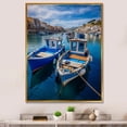 thumbnail image 1 of Designart "Coastal Fishing Village Spain s Coastal Beauty I" Spain Floater Framed Wall Art Print, 1 of 7