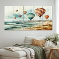 thumbnail image 1 of Designart "Coastal Flight Balloon Perspective I" Transportation Metal Wall Art Set, 1 of 5
