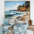 thumbnail image 1 of Designart "Coastal Giants Rocky Beach painting" Nautical & Beach Floater Framed Canvas Art Print, 1 of 7