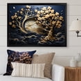 thumbnail image 1 of Designart "Coastal Harmony Gold and Blue Ambiance II" Landscapes Framed Wall Art Decor - Country Gold Tree Living Room Framed Canvas Art, 1 of 6