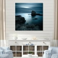thumbnail image 1 of Designart "Coastal Horizon In Black And Blue Tones" Coastal Ocean Wall Decor, 1 of 7
