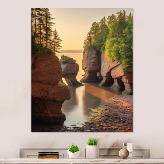 Designart "Coastal Landscape of New Brunswick I" Canada Metal Wall Art Prints