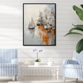 thumbnail image 1 of Designart "Coastal Port In Minimalist Style II" Port Landscape Floater Framed Canvas Wall Art, 1 of 5