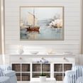 thumbnail image 1 of Designart "Coastal Port In Minimalist Style III" Port Landscape Floater Framed Canvas Prints, 1 of 5