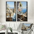thumbnail image 1 of Designart "Coastal Provence Escape French Tranquility I" France Framed Wall Art Set Of 2 - Beige Landscapes Gallery Wall Frame Set For Home Decor, 1 of 7